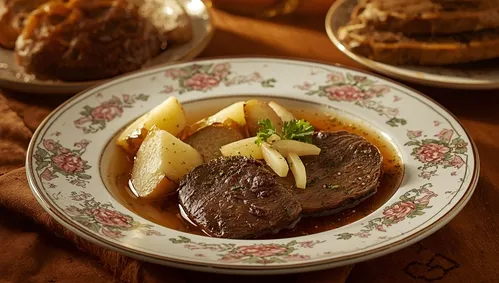 варёное мясо с картошкой